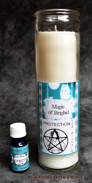 Hexenshop Dark Phönix Magic of Brighid Ritual Glaskerzen Set Schutz bei Ritualen 4